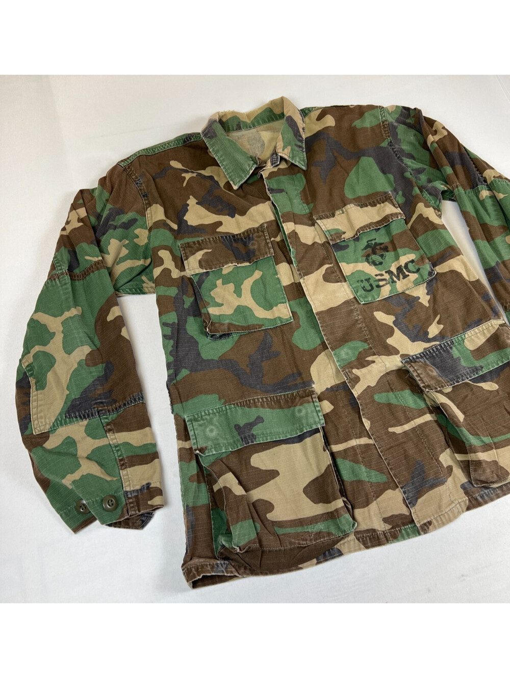 Vtg USMC Woodland Camo BDU Field Jacket Military Coat Small Regular US Marine - Picture 5 of 9